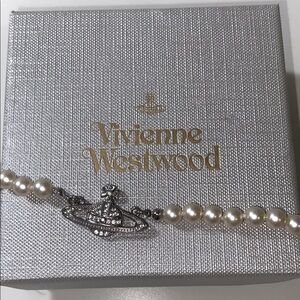 Vivienne Westwood Silver and Pearl Necklace